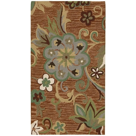 Capel Bronze Rug - Nourison Vintage Gardens Polyester Accent Rug