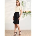 thumbnail image 2 of INSPIRE CHIC Camisa casual de manga corta con cuello redondo recortado para mujer Marfil S, 2 of 6