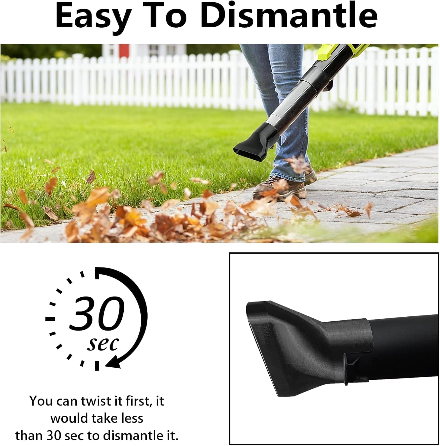 Leaf Blower Flat Nozzle for Ryobi P21011, Blower Airflow Attachment, Lawn Debris Concentrator, Outdoor Yard Cleaning Accessory