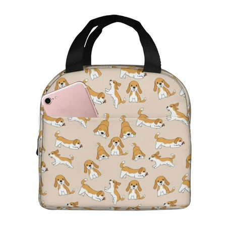 Insulated Lunch Bag for Women Men - Beagle Dog cute cartoon Leakproof Cooler Lunch Box for Women Men  Lunch Tote Bags for Work School Picnic Travel