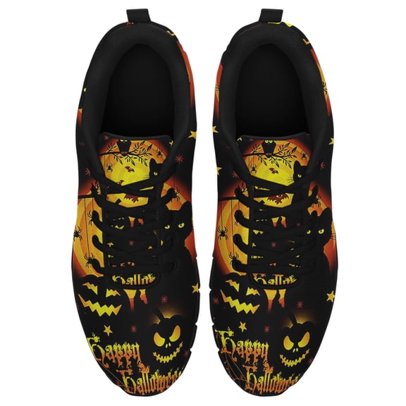 Happy Halloween Running Shoes Sneakers Mesh Black Size 3.5