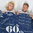 thumbnail image 2 of LHSHID Happy 60th Birthday Decorations Blanket Flannel Soft and Comfortable Anti static Bed Sofa Blanket 60x80in, 2 of 6