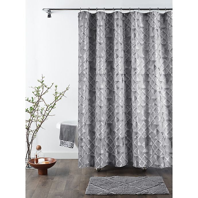 Croscill Sloan 72 Inch Square Shower Curtain in Silver