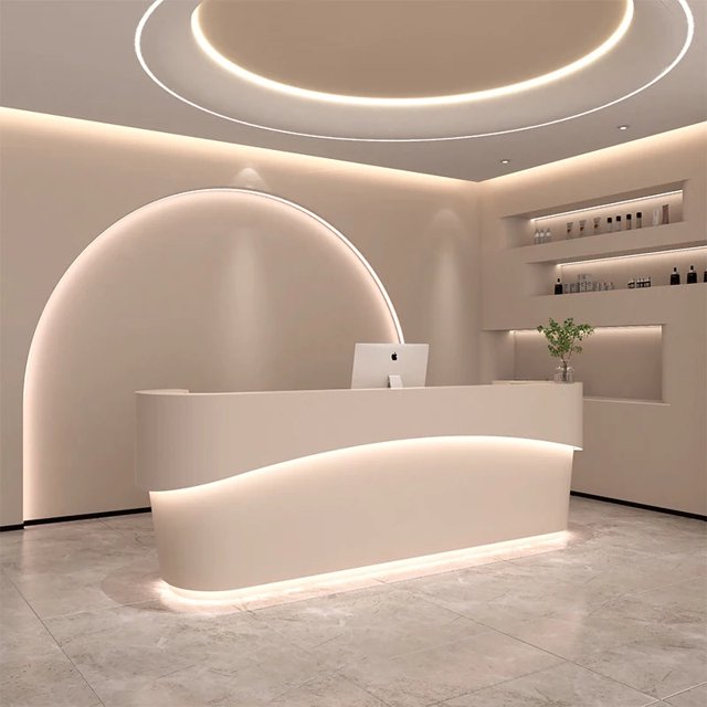 Luxury Lectern Reception Desk Front Desk Store Advisory Checkout Information Reception Desk Modern Comptoir Caisse Bar Furniture My Lux Decor Round