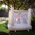 thumbnail image 3 of Sunnylife: Inflatable Bounce House - Poppy the Peach - Cream & Pink Fruit Character Design, Netted Mesh Sides, In-Outdoor Play Center, 55x50", Kids 3+, 3 of 10