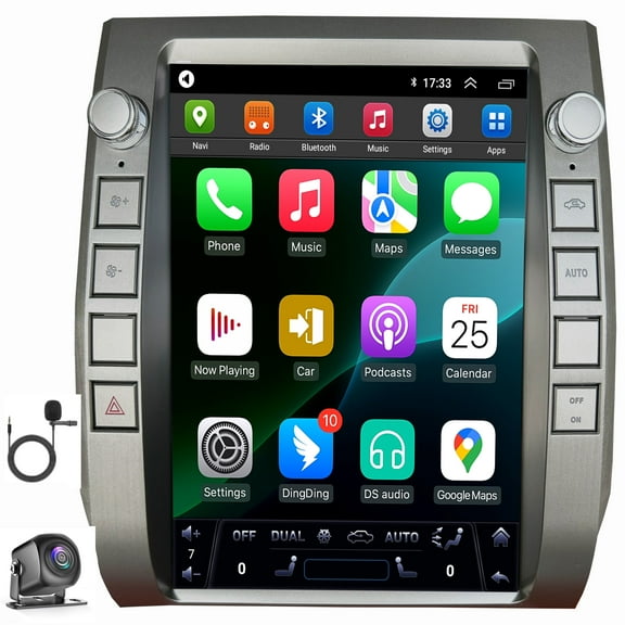 For Toyota Tundra 2014-2018 Car Radio Stereo Radio Wireless CarPlay Android Auto 12.1 Inch Tesla Style with DSP 8 Core Android Factory Camera