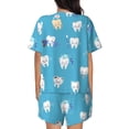 thumbnail image 6 of Goofa Cute Healthy Teeth for Womens Cotton 2 Piece Pajamas Set Classic Short Sleeve Pjs Set Soft Button Down Sleepwear Loungewear-3X-Large, 6 of 7
