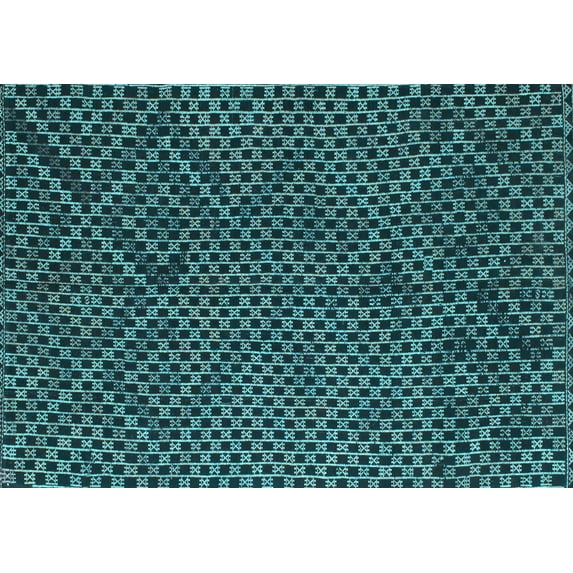 Ahgly Company Indoor Rectangle Abstract Light Blue Contemporary Area Rugs, 4' x 6'
