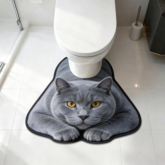 Roiihwy Cute Animals Toilet Rugs U Shaped Non Slip Bath Mats, 20x16 Inch Soft Absorbent Plant Bathroom Rugs, Contour Bath Rugs for Toilet Base Bathroom Shower Floor
