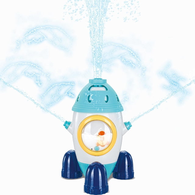 Lindo Rociador de Agua Baoblaze Juguetes divertidos para el baño Azul cohete