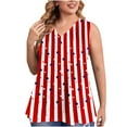 thumbnail image 1 of Camiseta holgada sin mangas con cuello en V y estampado de talla grande a la moda para mujer Pompotops lopia998739, 1 of 6