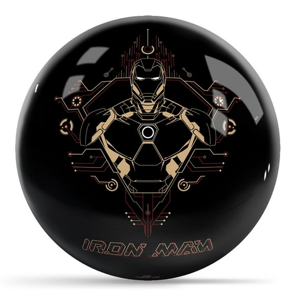 Marvel Avengers Iron Man Logos Undrilled Bowling Ball