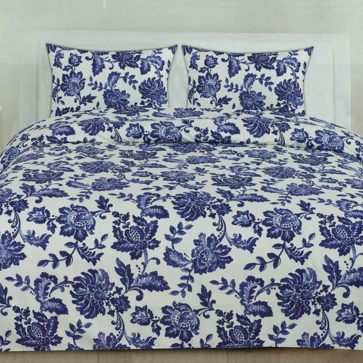 Tuscany Navy Floral Pattern 3Piece Duvet Cover Set