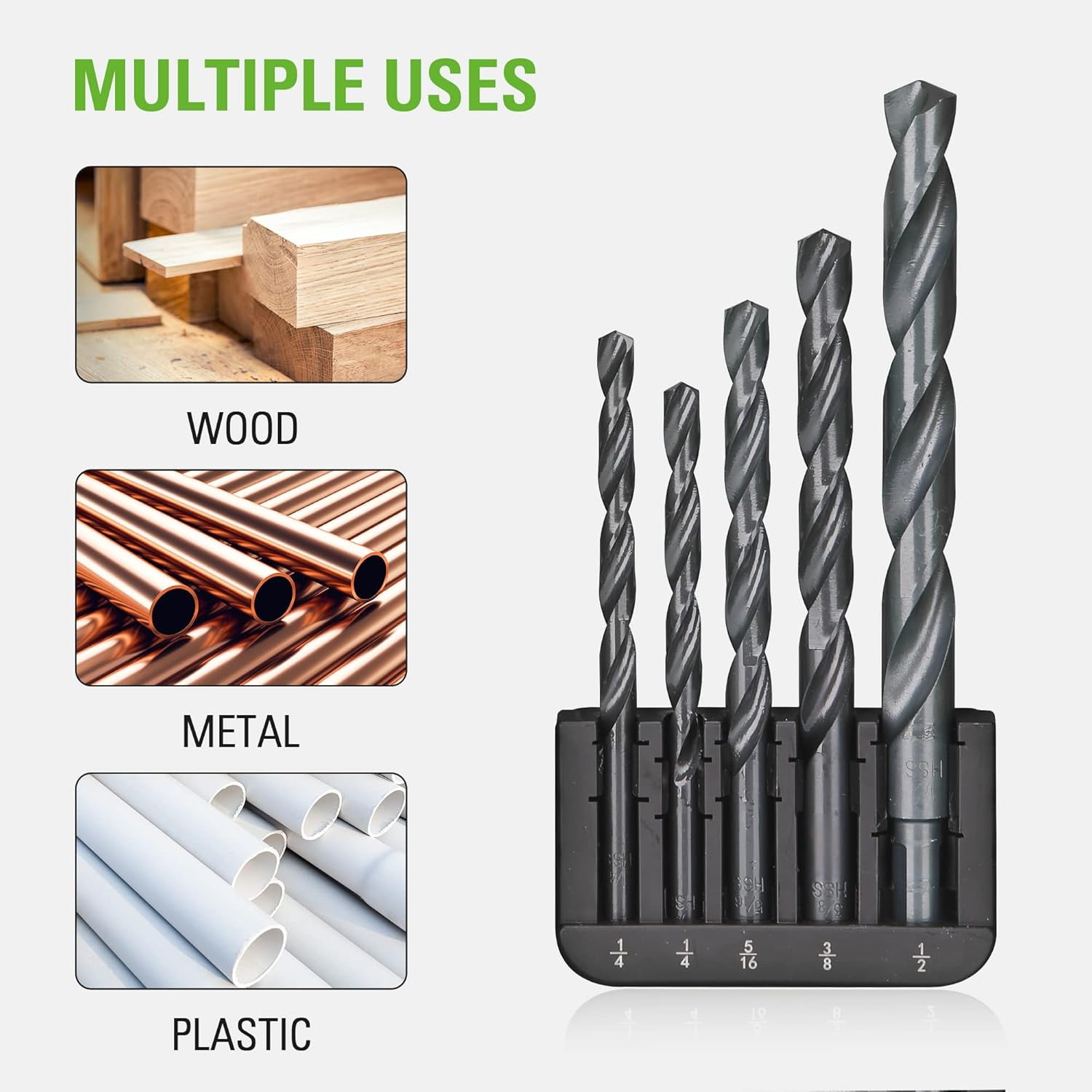 Greenworks 21 Piece Black Oxide Drilling Bit Set