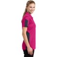 thumbnail image 3 of Sport-Tek ®  Ladies Posicharge ®  Active Textured Colorblock Polo. Lst695 M Pink Raspberry/ Grey, 3 of 6