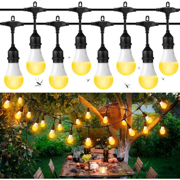 Mosquito Repellent LED String Light for Outdoor, 7W Waterproof Mosquito Repellent Light Bulbs Outdoor Mosquito Repellent for Patio Backyard Deck(37.7 ft)