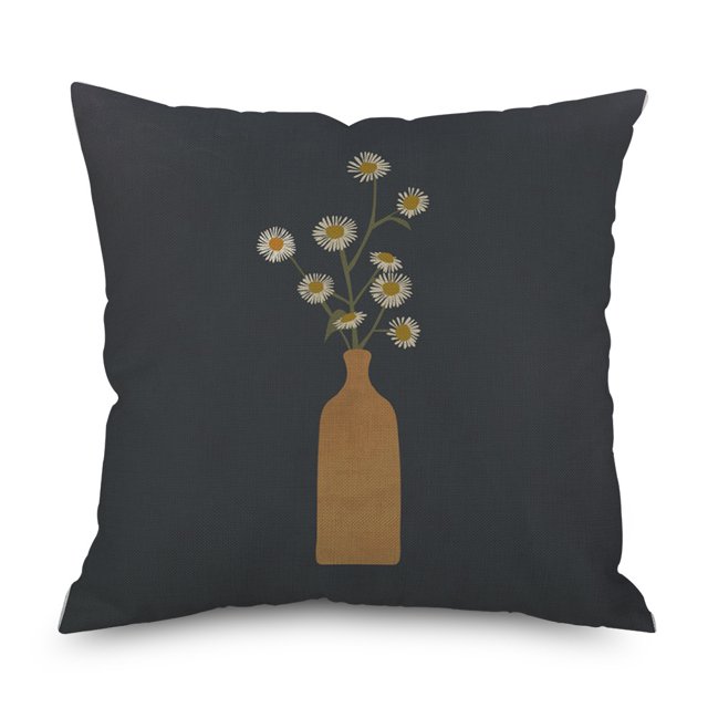 Ins Wind Linen Pillowcase Simple Creative Cushion Abstract Leaf Pillow Square Cushion Cover 20