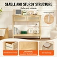 thumbnail image 5 of VEVOR Rattan Console Table with 2 Storage Drawers, Rattan Entryway Table with Natural Rattan Sliding Door, Console Sofa Table for Living Room, Study, Entryway Or TV Wall, Natural, 5 of 9