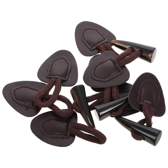 LEORX 4Sets Toggle Closure Buttons Brown for Coat Replacement Decorative and Sewing Accessories