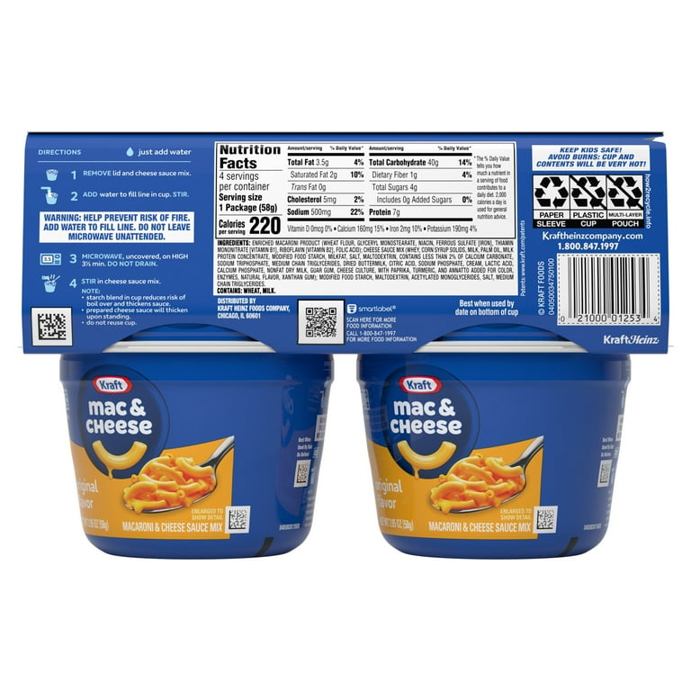 Kraft EasyMac Cups - Microwavable - Original - Cup - 2.05 oz - 10 / Carton Kraft EasyMac Cups - Microwavable - Original - Cup - 2.05 oz - 10 / Carton