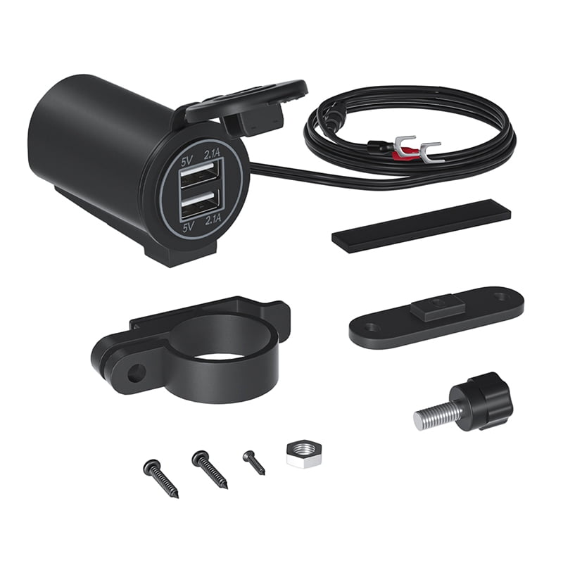 Motorcycle Charger Dual 2.1A USB Charge Voltmeter Phone Charger