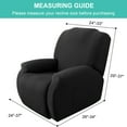 thumbnail image 4 of Rosnek Recliner Sofa Slipcover, Couch Cover Non-Slip Recliner Chair Cover, Elastic Chaise Lounge Cover Furniture Protector Cover with Side Pocket, 1 Seater / 4 Pieces, Black, 4 of 8