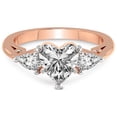 thumbnail image 3 of 5 Carat IGI Certified Heart Shape Lab Grown Diamond Engagement Ring | 14K Rose Gold | Leona Three stone Pear Shape side Diamond Ring | FG-VS1-VS2 Quality Friendly Diamonds, 3 of 4