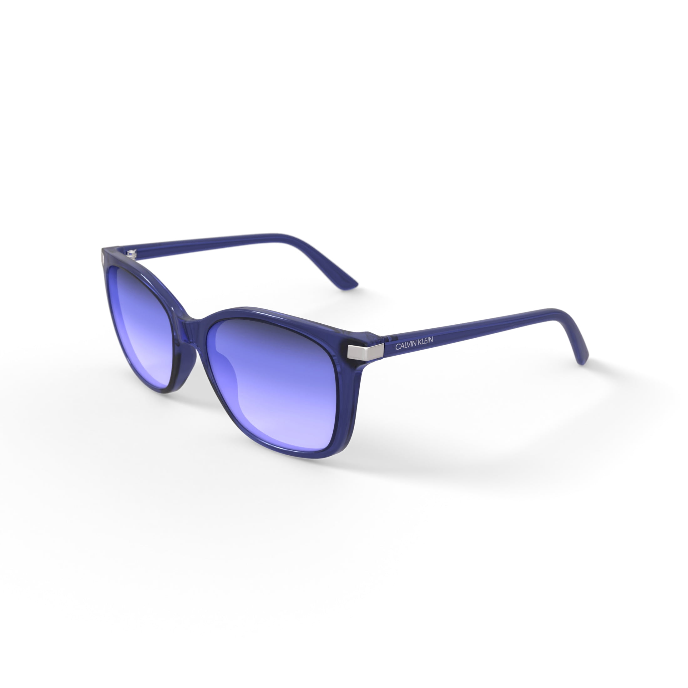 Calvin Klein Women's Rx'able Fashion Sunglasses, CK19527SG, Crystal Blue, 54-19-140, with Case