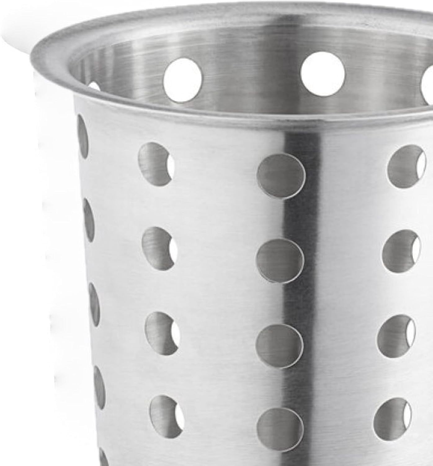 TrueCraftware- Set of 4 Flatware Cylinder with outer lip Stainless Steel 4-3/8" x 5-3/8" - Silverware Utensil Holder Kitchen Tools Flatware Holder Utensil Drying Cylinder Countertop Silverware Caddy