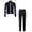 Black, variant on Kids Girls Yoga Running Sport Suit Long Sleeve Zipper Ice Skating Jacket and Leggings Set 2 Black 6