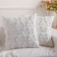 thumbnail image 1 of HAYAN Bow Pillow Covers Set of 2 Coquette Room Decor Cute Faux Fur Soft Bowknot Preppy Stuff Fluffy Plush Aesthetic Pillow Covers for Bed Sofa Couch, Fall Christmas Decor(20 x 20 Inch,Cream White), 1 of 1