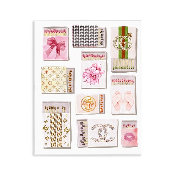 Stupell Industries Glam Girl Matchboxes Wall Plaque Art design by Ziwei Li, 14 x 11