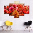 thumbnail image 3 of TISHIRON 5PCS Framed Canvas Wall Art Set,60"x40" Red Flowers Field Canvas Art Decor, 3 of 7