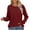Wine, variant on QUNYINEY Crew Neck Women's Sweaters Solid Blue Ribbed Knit Pullover Tops Lightweight Casual Long Sleeve Loose Sweaters