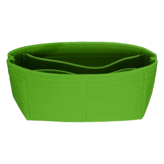 Uxcell Purse Organizer Insert, Small Felt Handbag Organizer Mini Bag Storage & Finishing Inner Bag Liner for Chic Backpack Tote Shoulder Bags, Grass Green