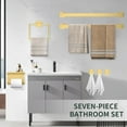 thumbnail image 6 of 7 Piece Gold Bathroom Hardware Set with Brushed Gold Bathroom Accessories - Square 2 Towel Bars Towel Rack Stainless Steel 23-Inch, 6 of 12