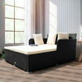 thumbnail image 3 of Patiojoy Patio Rattan Daybed with 4 Pillows Cushioned Sofa for Outdoor Beige, 3 of 10