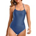 thumbnail image 1 of JAKANYQ Women'S Solid Color Print Split High Waist Pants Suspender Backless Bikini Unique Back Design Swimsuit, M, 1 of 7