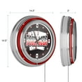 thumbnail image 2 of Four Aces Logo Retro Neon Analog Wall Clock with Pull Chain, 2 of 4