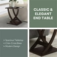 thumbnail image 5 of Newport Criss-Cross Chairside End Table in Espresso Wood Finish, 5 of 10