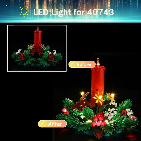 LED Light Kit for Lego 40743 Christmas Table Decoration Set, Compatible with Lego 40743 Building Blocks Model(Not Include Blocks Set)