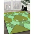 thumbnail image 3 of Ahgly Company Machine Washable Indoor Square Transitional Green Area Rugs, 4' Square, 3 of 7