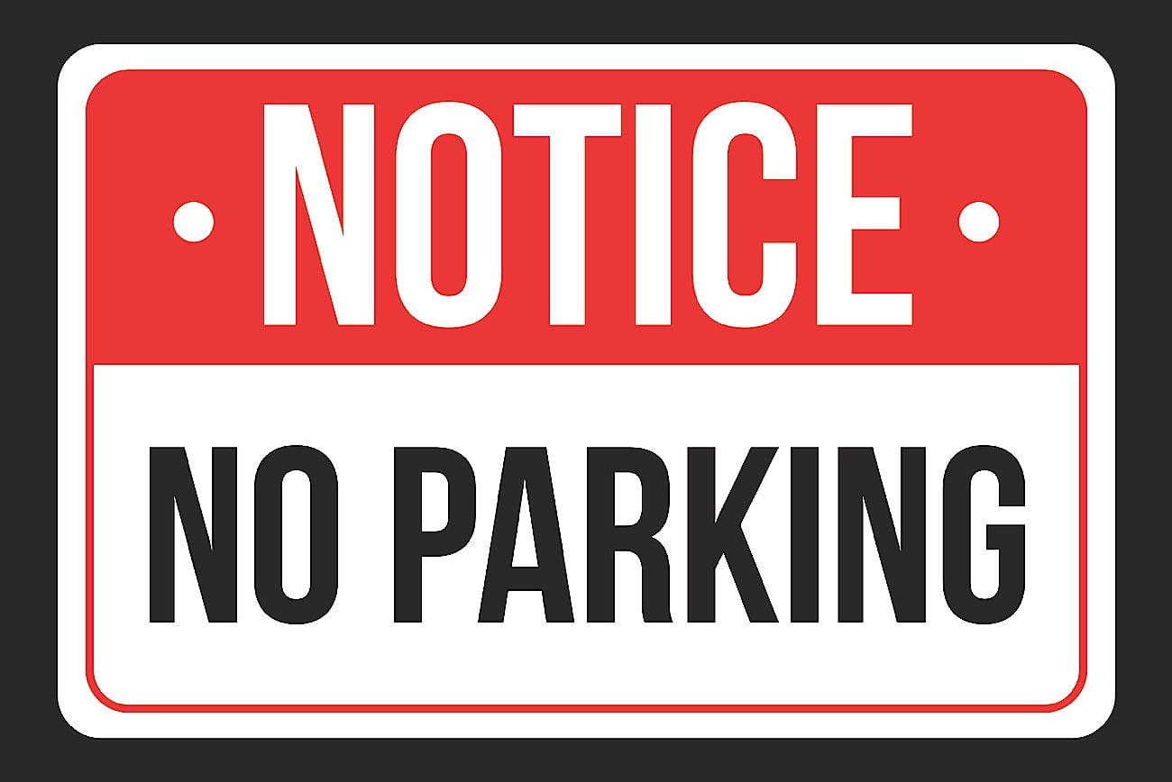 NOTICE NO PARKING Print Red, White and Black Notice Parking Metal Large Signs, 12x18 Walmart
