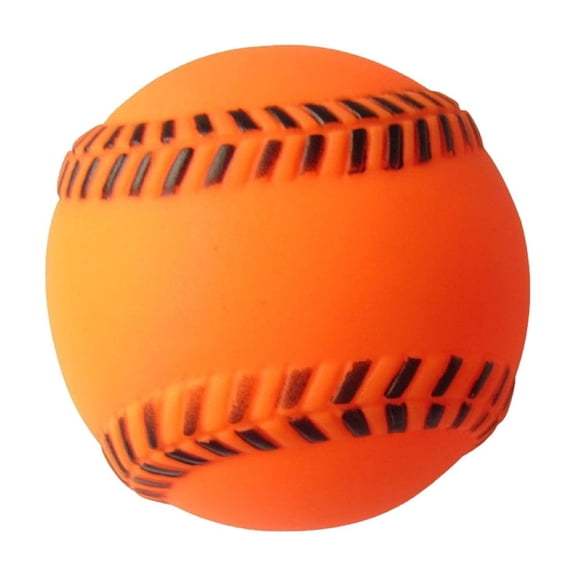 Orange Squeaky Baseball Rubber Dog Chew Ball Toy Interactive Fetch Training Play Toy for Dogs Cats Indoor Outdoor Exercise Mental Stimulation(Orange-7cm)