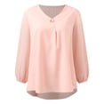 thumbnail image 2 of ketyyh-chn99 Pink Black T Shirts Women's Casual Boho Ruffle Long Bell Sleeve Tops Tee Shirt, 2 of 5