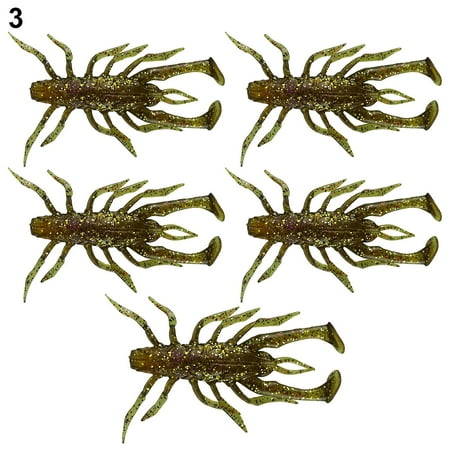 5pcs 5.5g 7cm 3d Design Shrimp Baits Attracting Fish Pvc Reflect Sequins Fishing Shrimp Lures For Fishermen