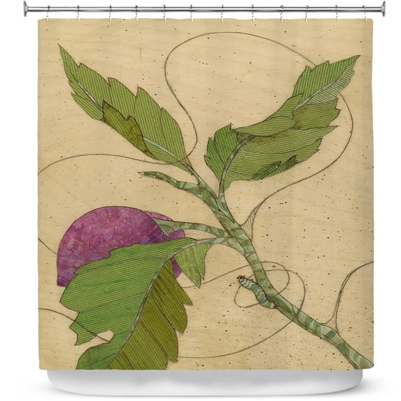 Shower Curtains 70" x 73" from DiaNoche Designs by Paper Mosaic Studio - Purple Flower