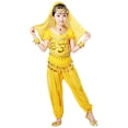 thumbnail image 3 of Weebloom Toddler Girl Outfit Dance Performance Outfit Belly Dance Ethnic Practice Dress Children Folk Dance Wear Design Girl Clothes Set Size 7-8 Years Yellow, 3 of 6