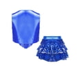 thumbnail image 6 of Aislor Girls Rumba Dance Outfit 2 Piece Set Sleeveless Sequined Fringe Top and Skirt Navy Blue 16, 6 of 6