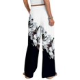 thumbnail image 5 of kaondbfi Dress Pants Women Petite High Waisted Wide Leg Summer Beach Vacation Women's Pants Casual Trousers, 5 of 8